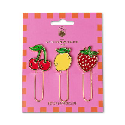 Set of 3 Paperclips - Fruit Designworks Ink