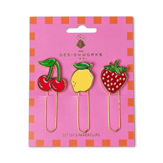Set of 3 Paperclips - Fruit Designworks Ink