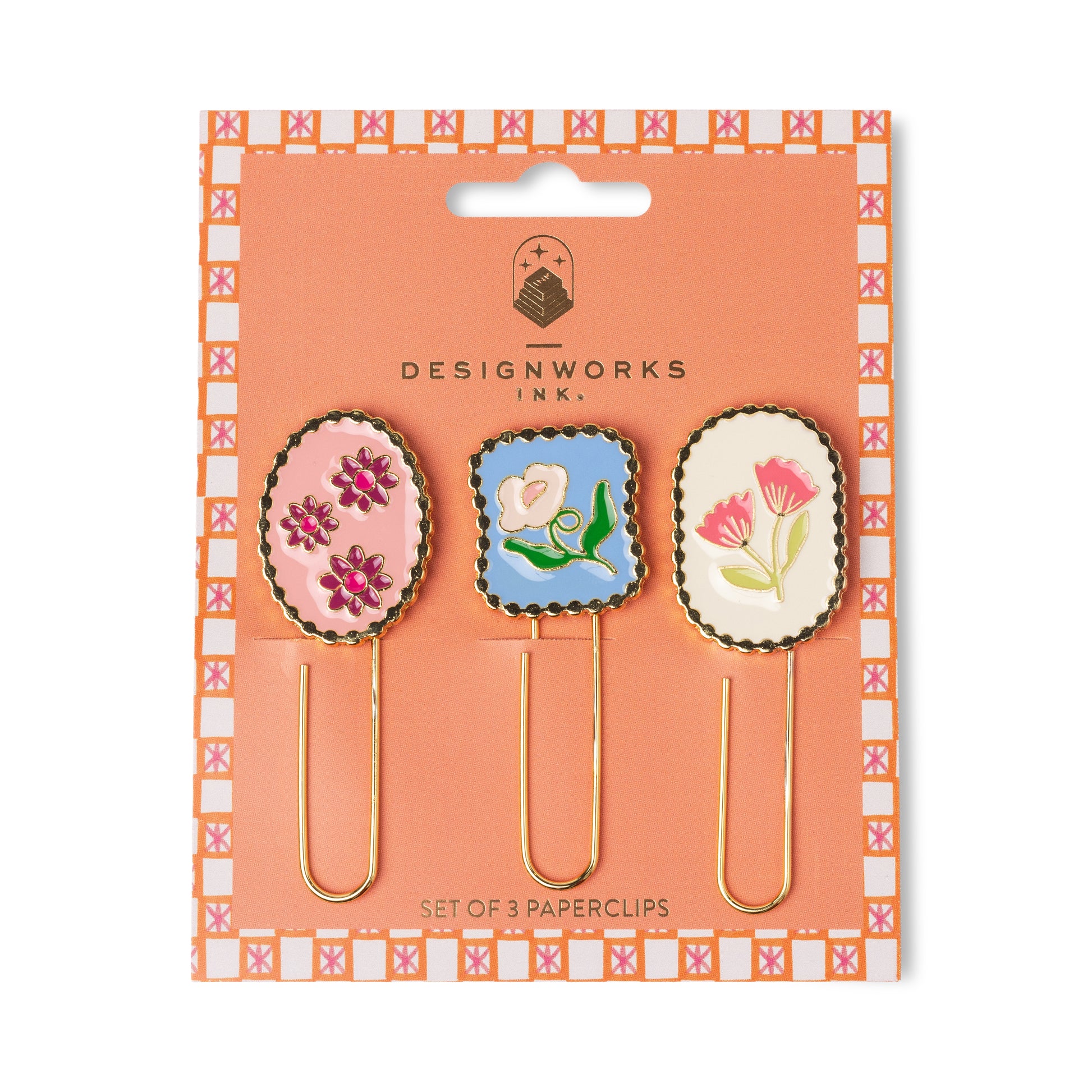 Set of 3 Paperclips - Framed Floral Designworks Ink