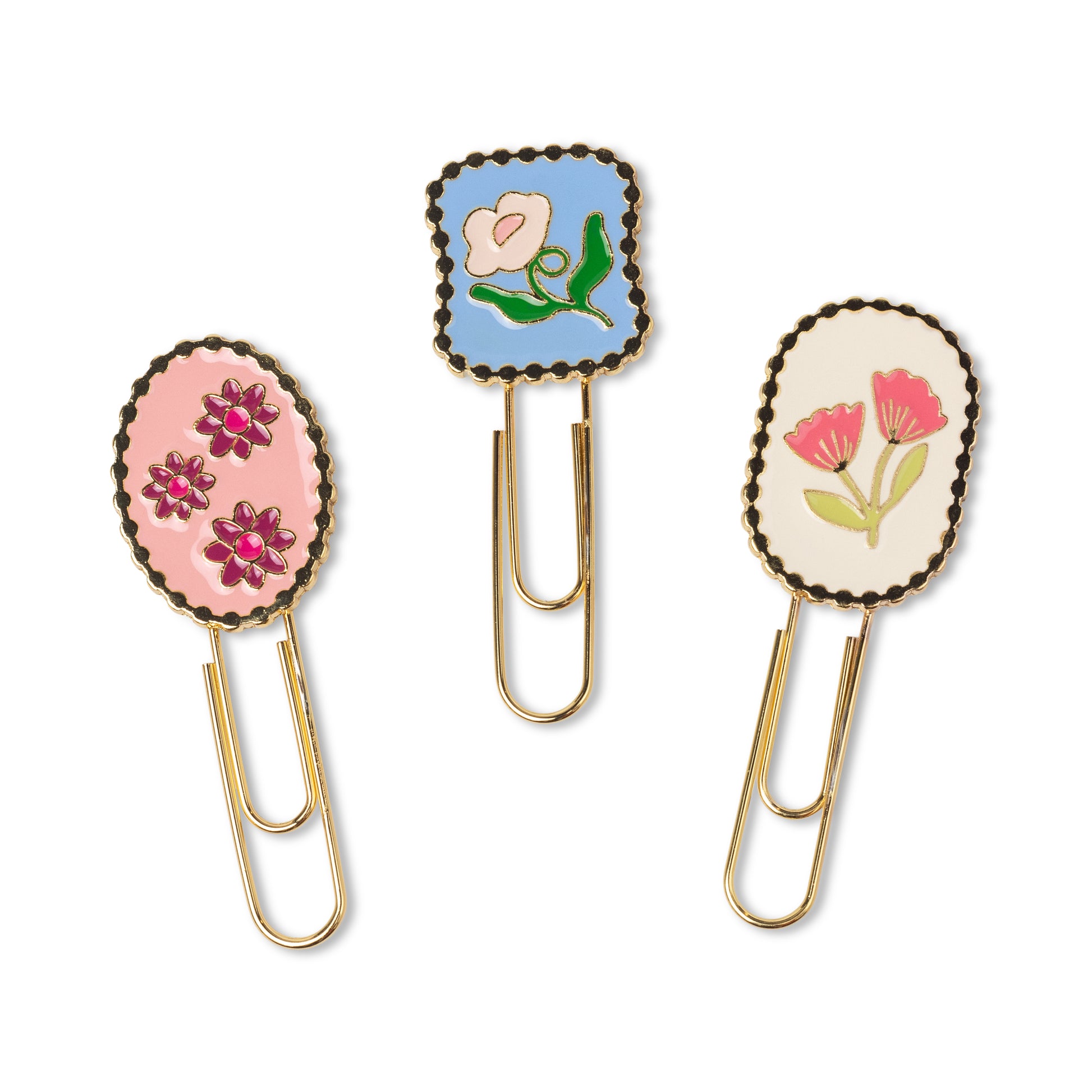 Set of 3 Paperclips - Framed Floral Designworks Ink