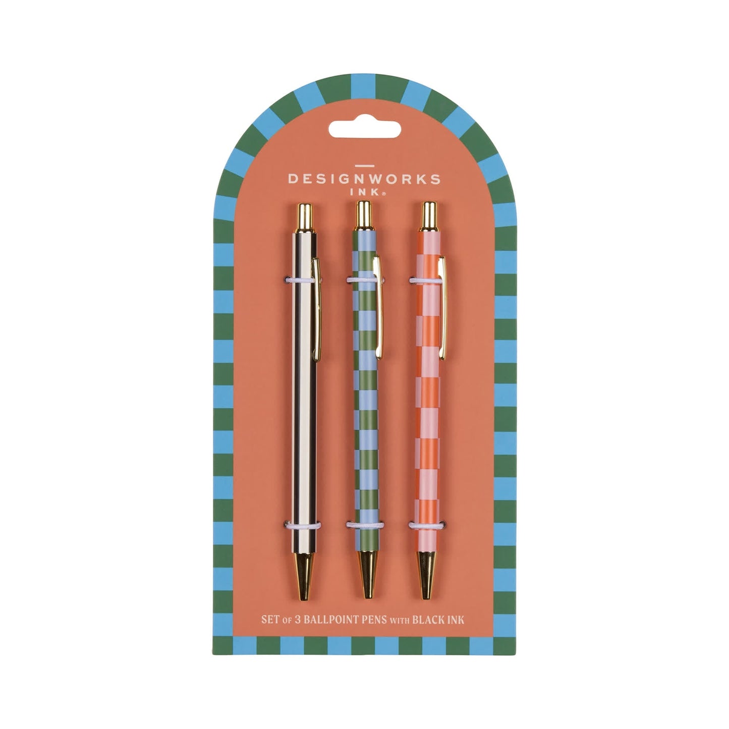 A Dopo Set Of 3 Pens - Stripes & Checks