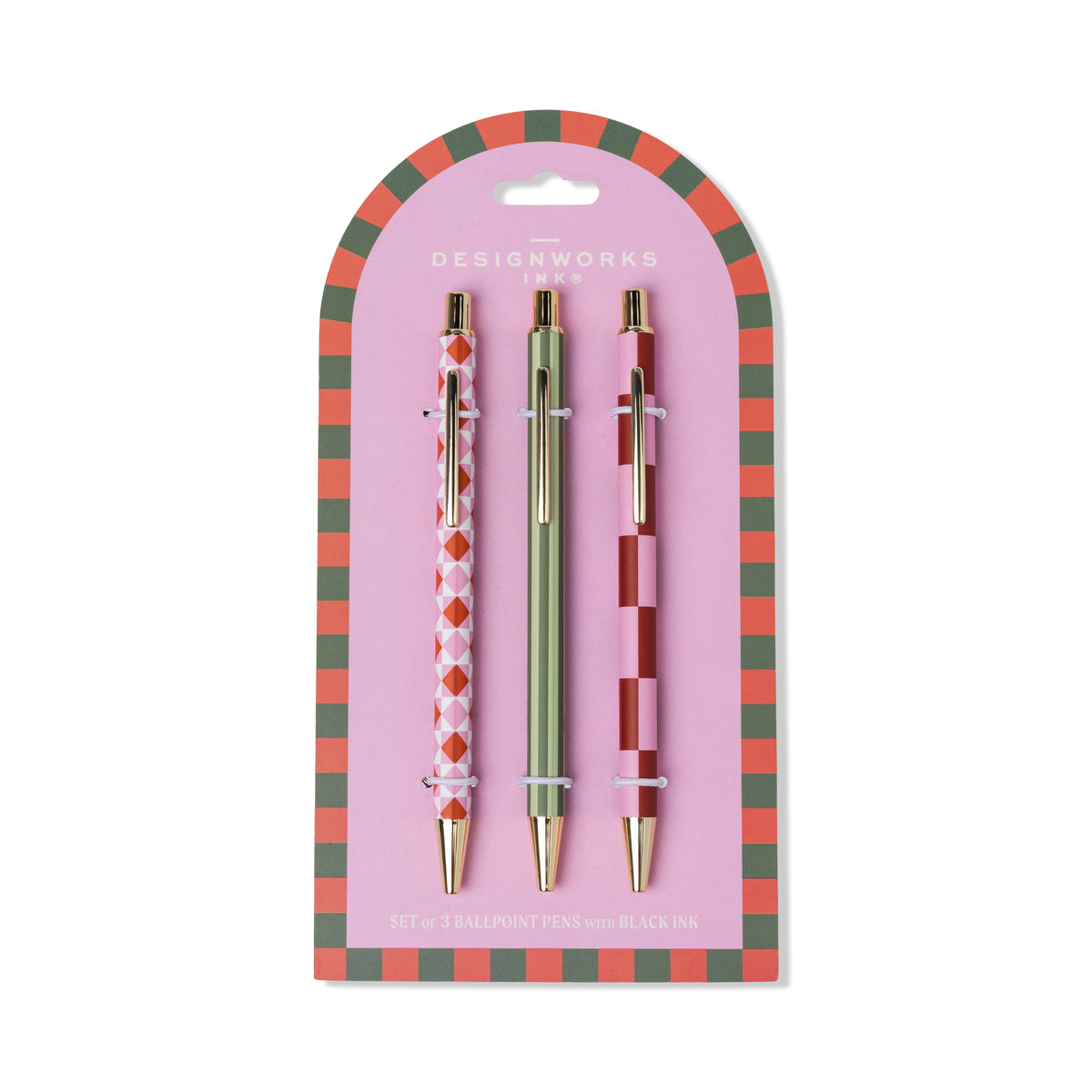 A Dopo Set Of 3 Pens - Diamond, Stripe, Check Designworks Ink