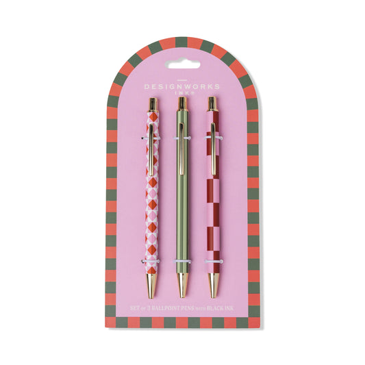 A Dopo Set Of 3 Pens - Diamond, Stripe, Check Designworks Ink