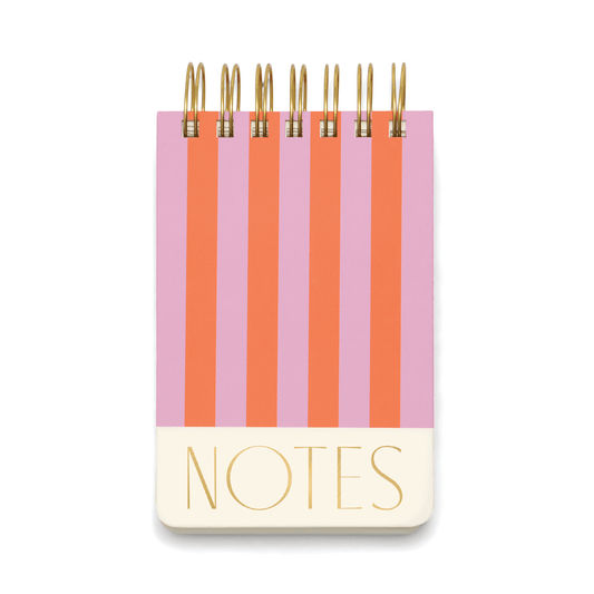 Twin Wire Chunky Notepad, 4" X 6" - Stripes on a white background. 