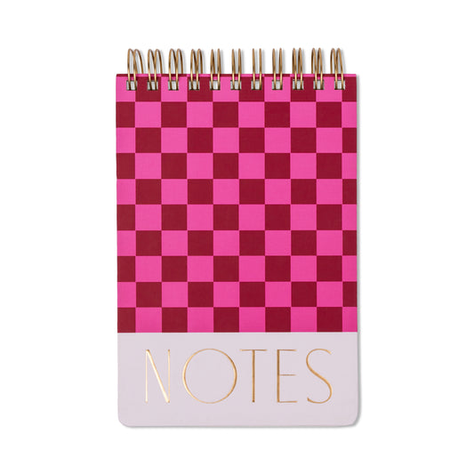 Twin Wire Chunky Large Notepad - Burgundy + Pink DesignWorks Ink