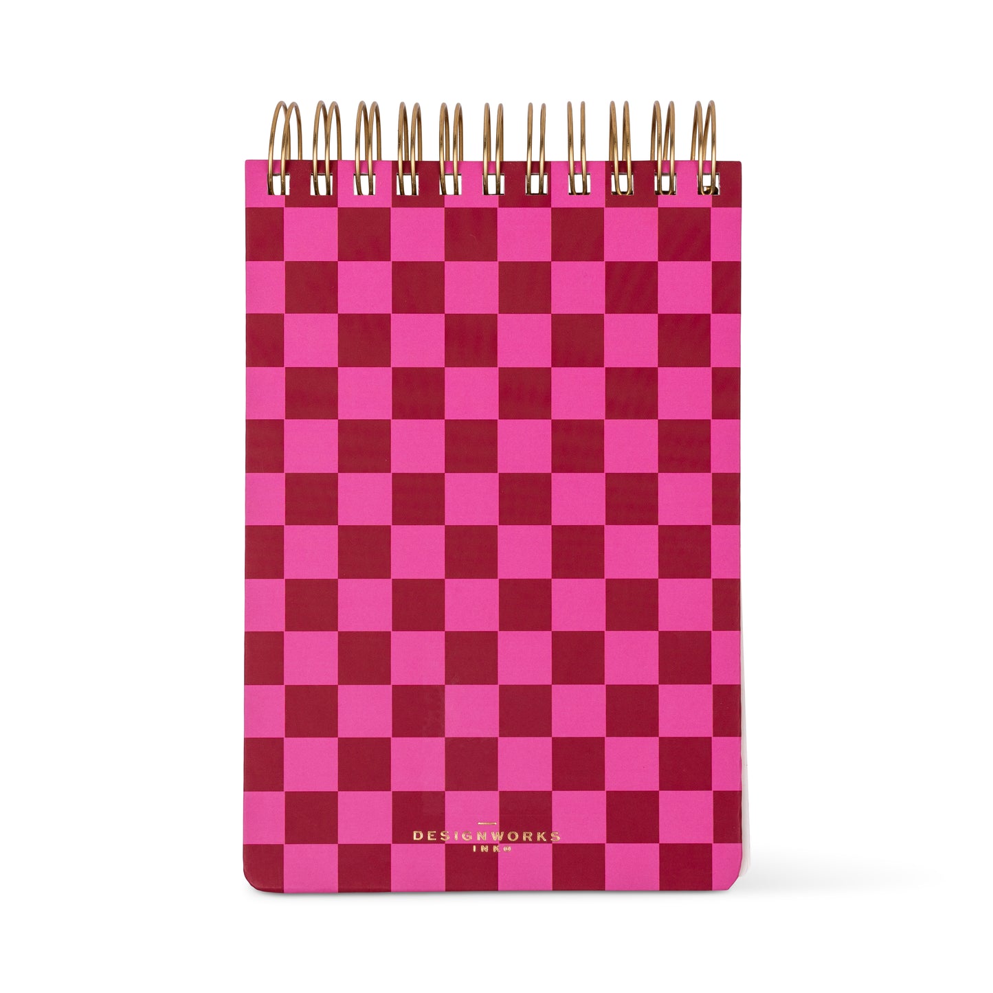 Twin Wire Chunky Large Notepad - Burgundy + Pink DesignWorks Ink