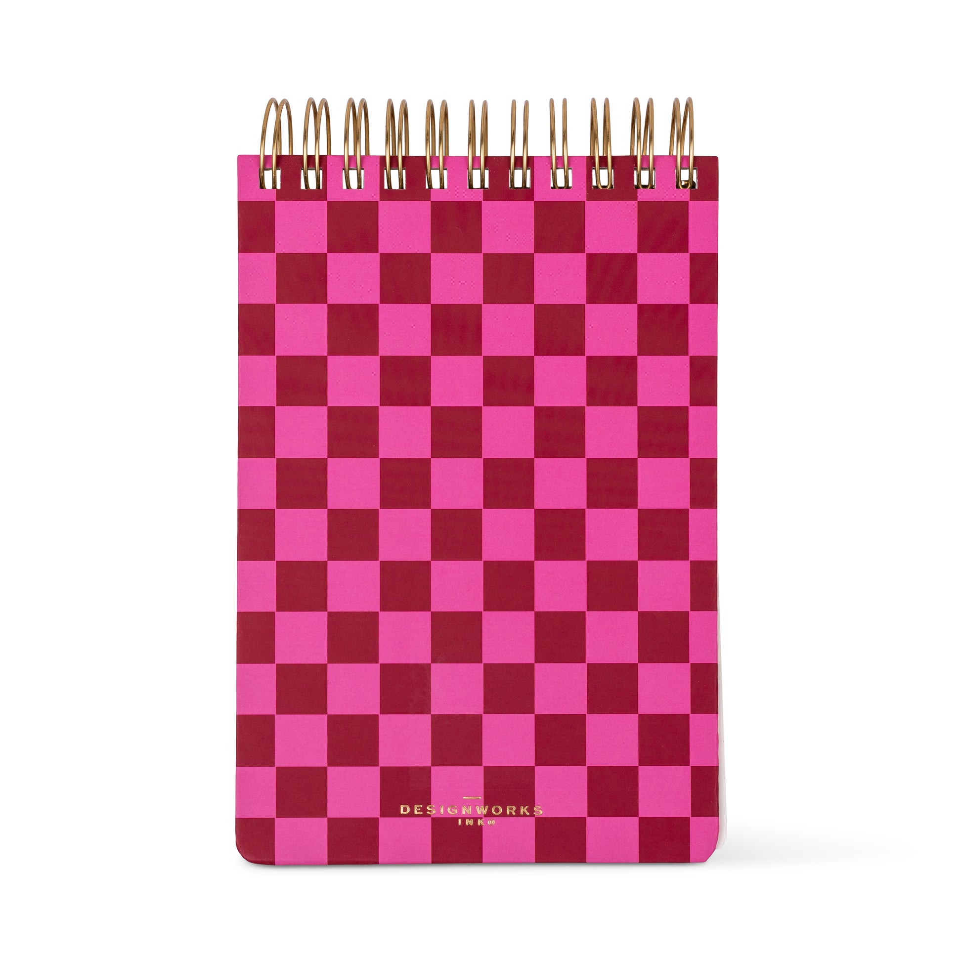 Twin Wire Chunky Large Notepad - Burgundy + Pink DesignWorks Ink