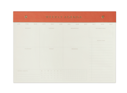 Weekly Postbound Notepad, 9.75 X 14" - CHILI on a white background. 