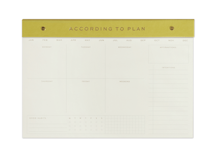 Weekly Postbound Notepad, 9.75 X 14" - MATCHA on a white background.