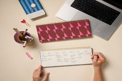 Color Block Weekly Planner Pad - Burgundy + Pink DesignWorks Ink