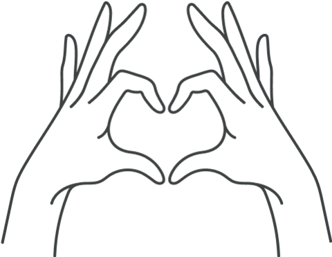 A hand icon showing a heart