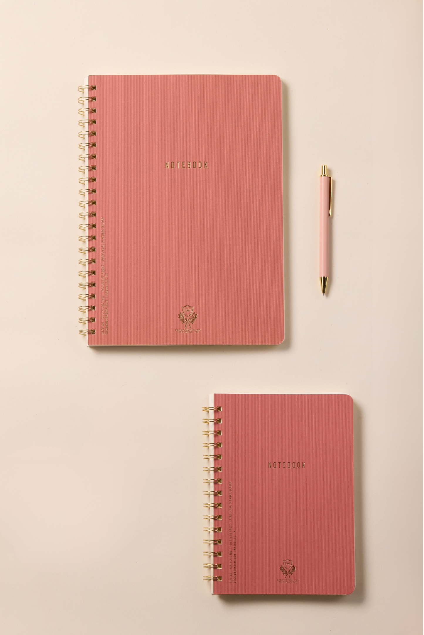 Textured Paper Twin Wire Notebook - Large Terracotta DesignWorks Ink