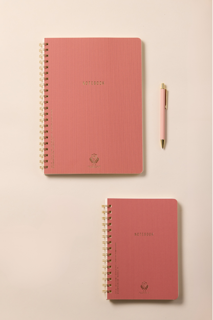 Textured Paper Twin Wire Notebook - Large Terracotta DesignWorks Ink