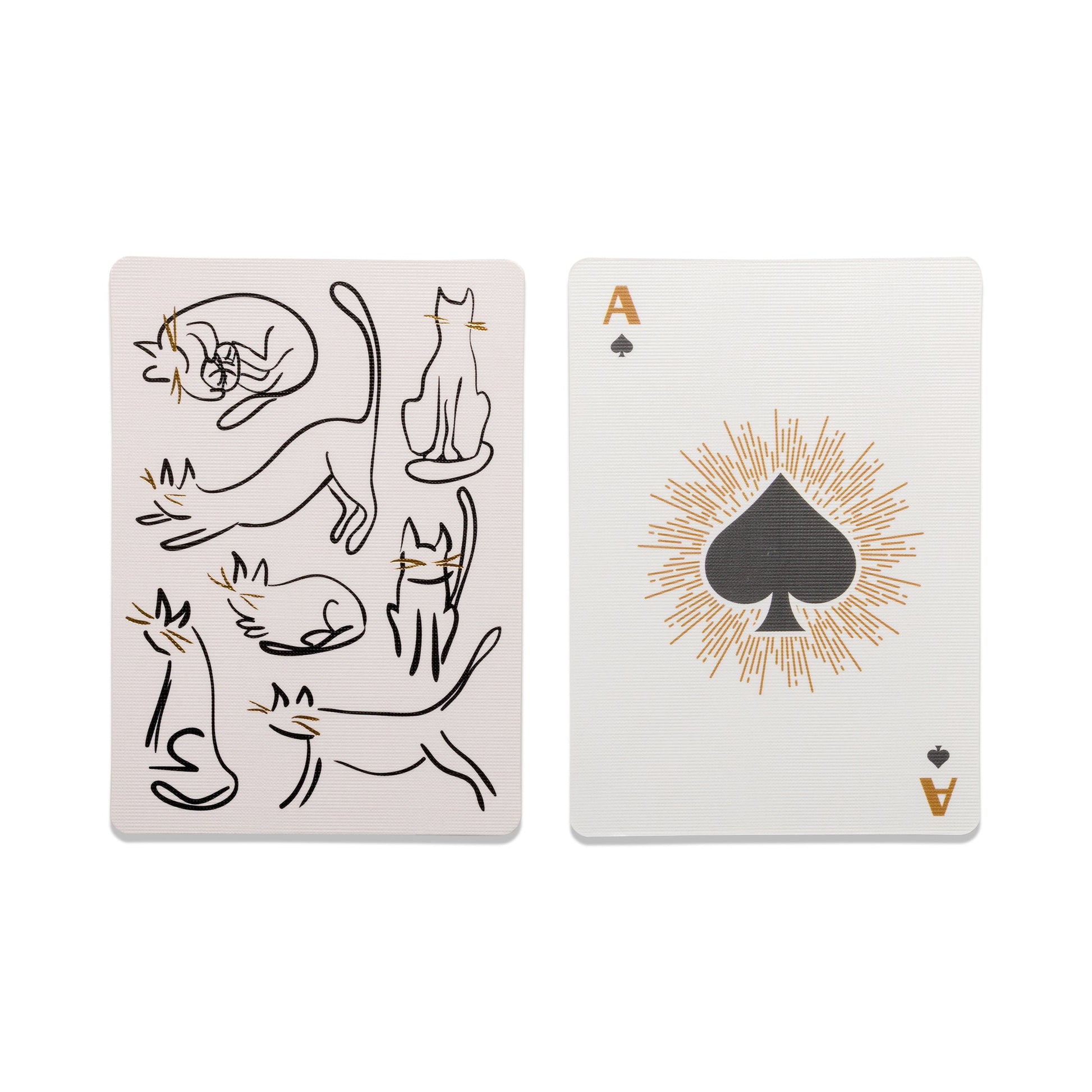 Playing Cards - Cats - one card face down and ace of spades face up