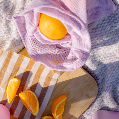 Reusable Produce Bags - Rust, Lilac, & Hunter