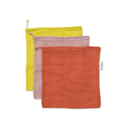 Reusable Produce Bags - Ochre, Pink, & Rose