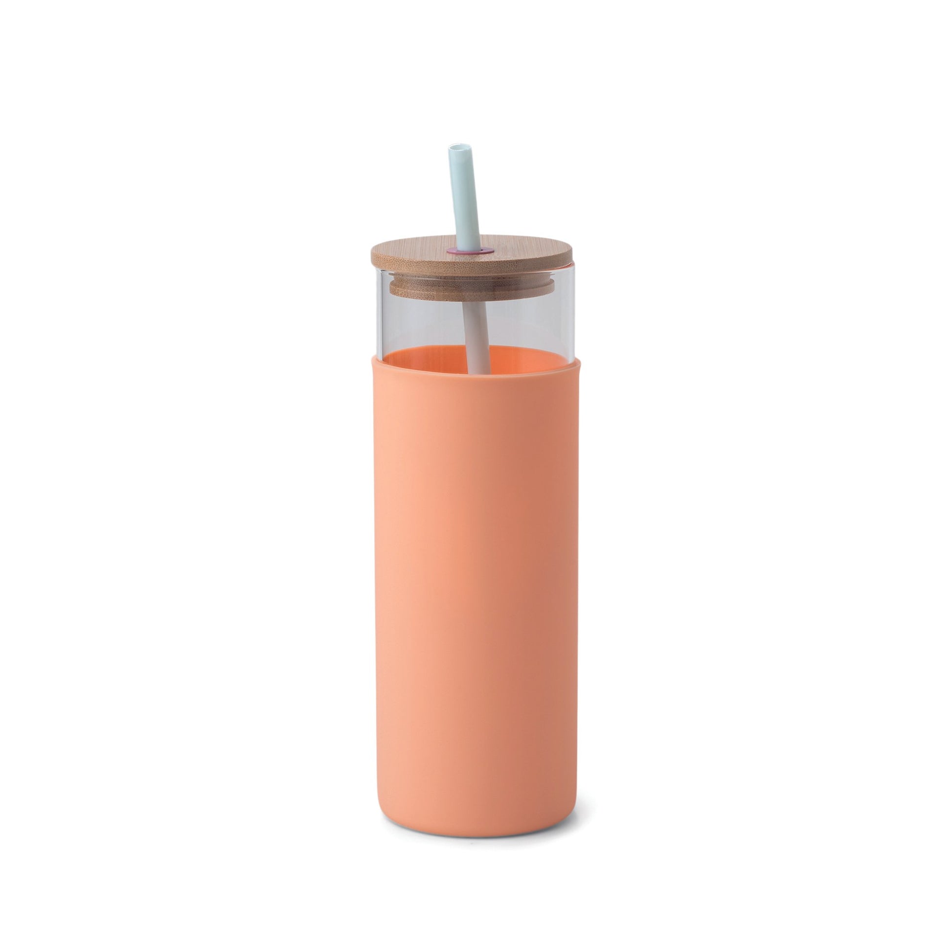 Glass Tumbler with Bamboo Straw