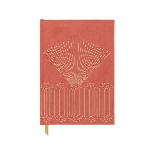 Hard Cover Suede Cloth Journal with Pocket - Radiant Rays