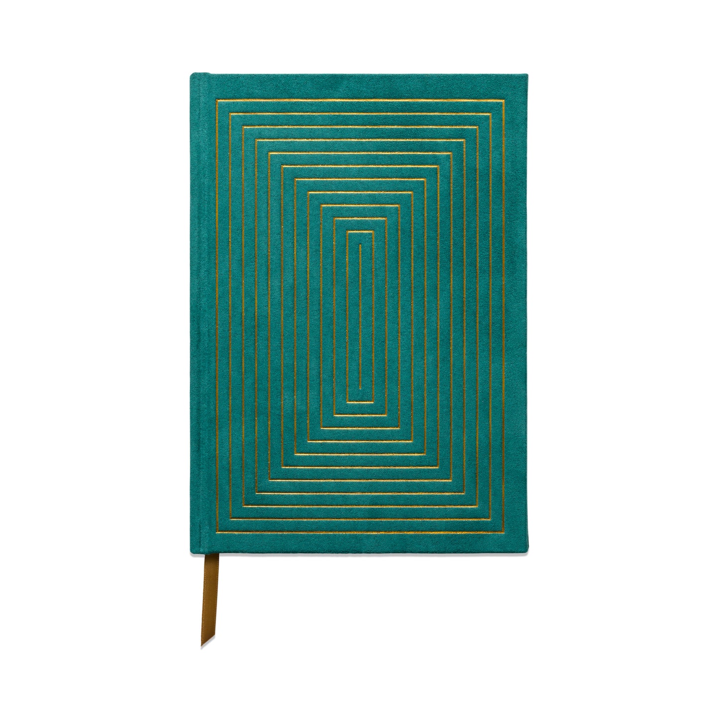 Hard Cover Suede Cloth Journal With Pocket - Linear Boxes green