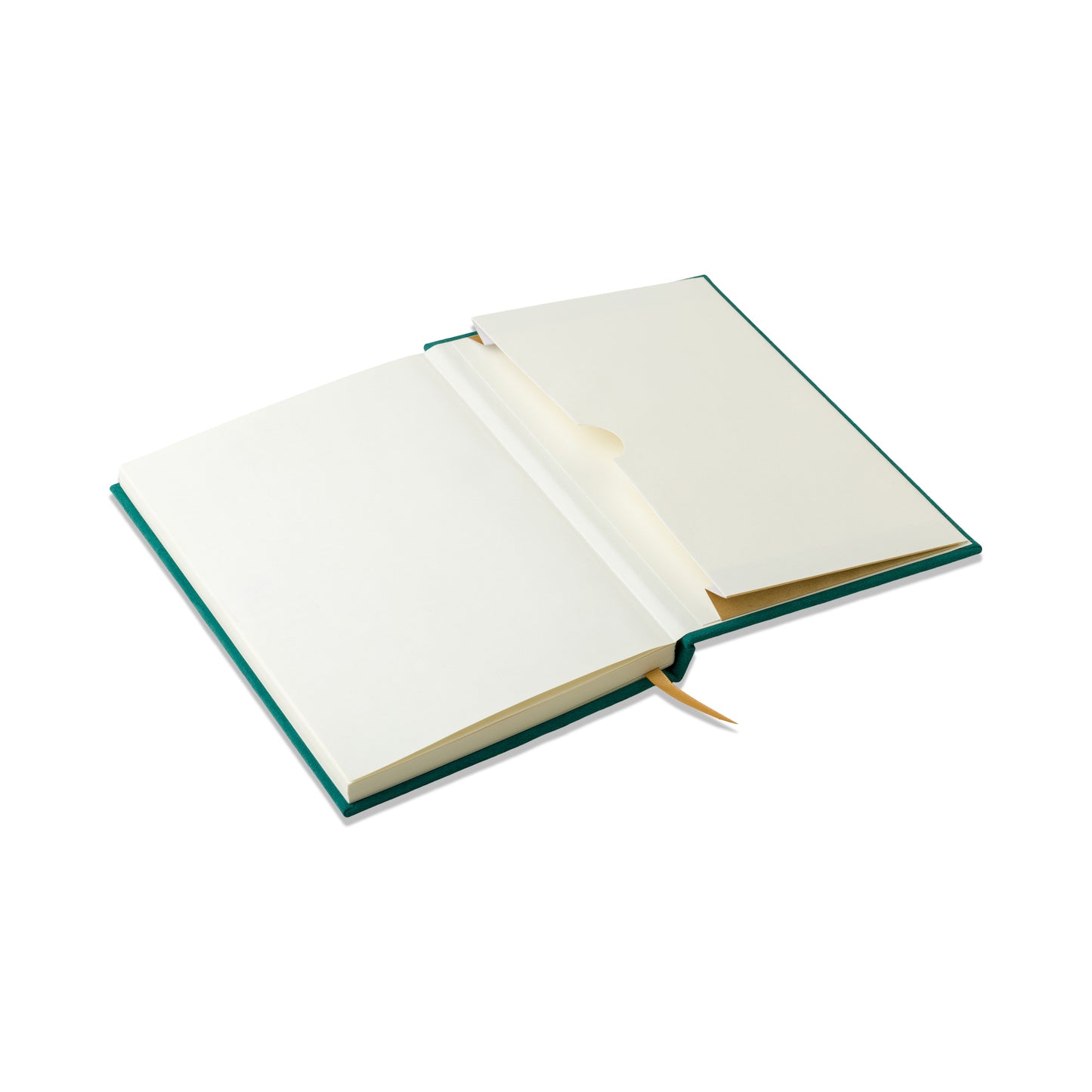Hard Cover Suede Cloth Journal With Pocket - Linear Boxes lay flat with pocket folder