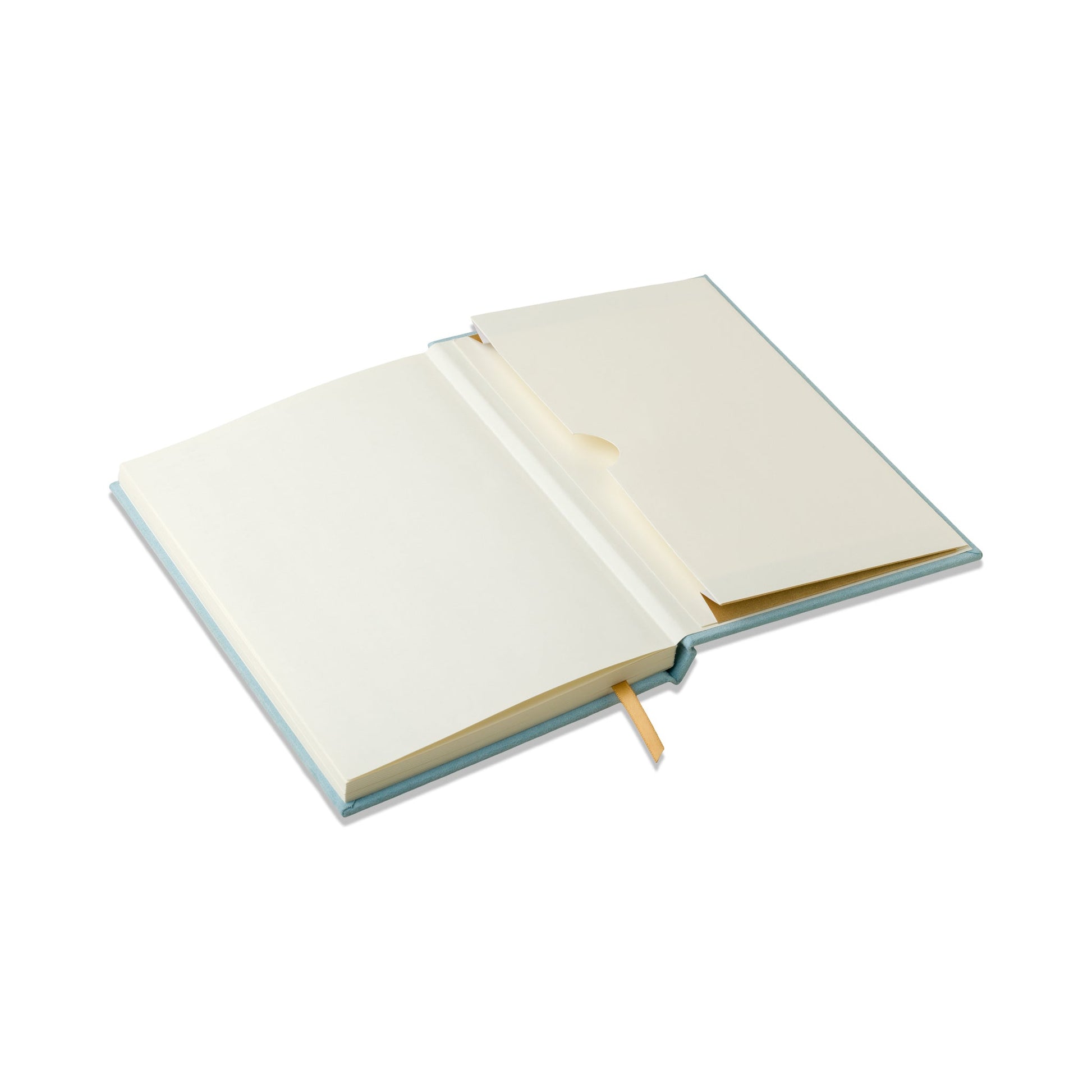 Hard Cover Suede Cloth Journal With Pocket - Arch Dot lay-flat picture with pocket folder