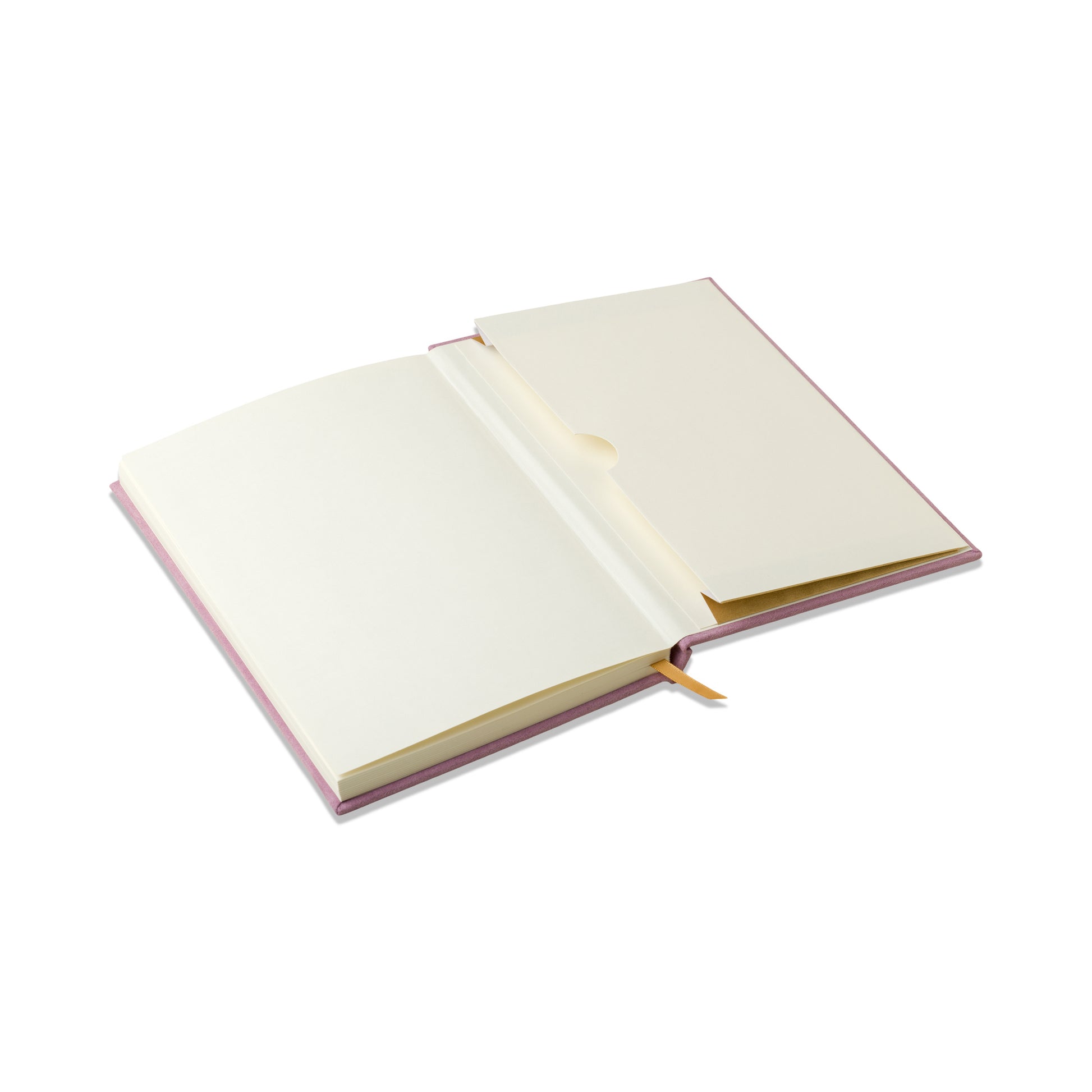 Hard Cover Suede Cloth Journal With Pocket - Notes lay flat picture with folder pocket