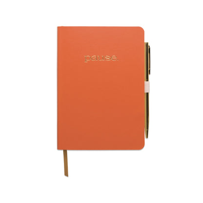 Gratitude Journal - Pause orange cover with ribbon marker