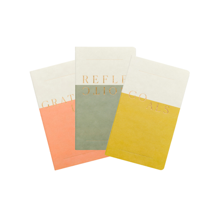 Set of 3 Single Flex Undated Planners - Wellness (Reflections, Goals, Gratitude)