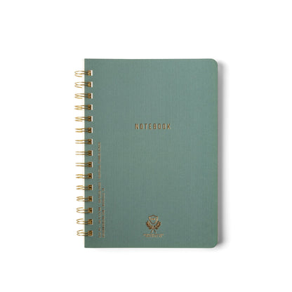 Textured Paper Twin Wire Notebook - Medium Juniper