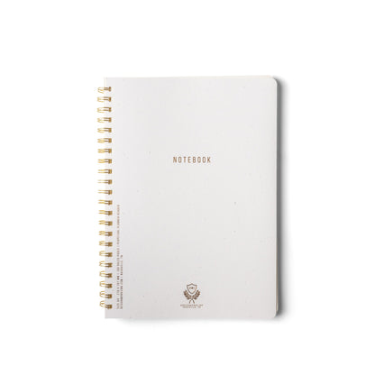 Textured Paper Twin Wire Notebook - Large Speckled Ivory