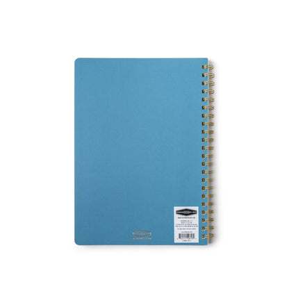 Textured Paper Twin Wire Notebook - Large Blue