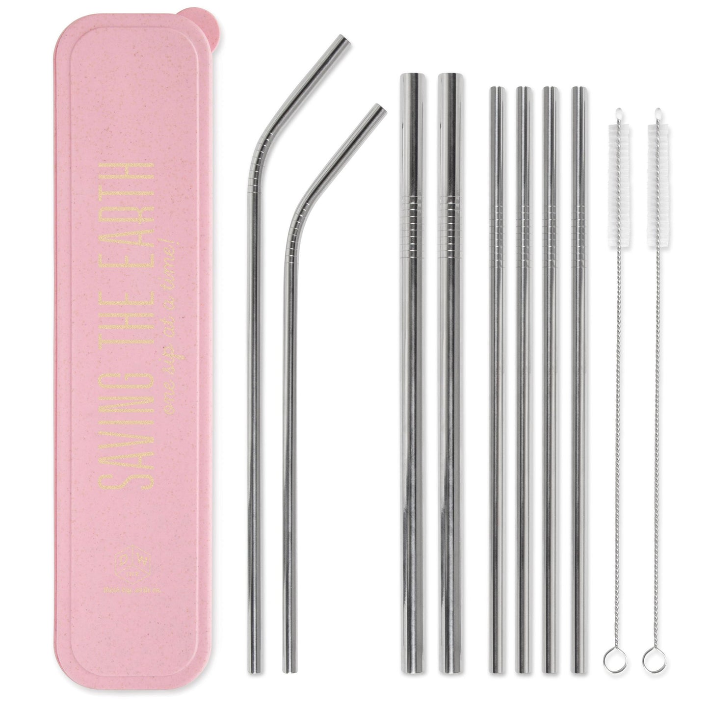 Stainless Steel Straw Set - "Saving The Earth One Sip At A Time"