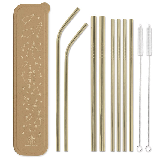 Stainless Steel Straw Set - "Wish Upon A Straw"
