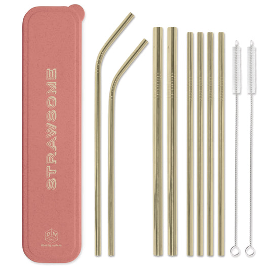 Stainless Steel Straw Set - "Strawsome"