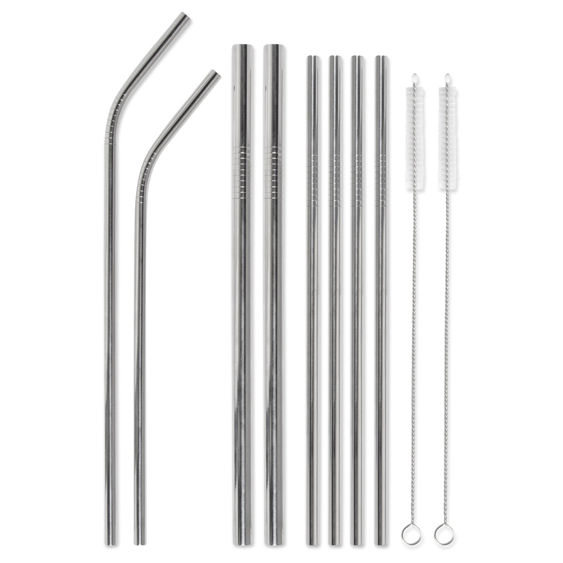 Dropship 5pcs Set Stainless Steel Straws; Reusable Metal Straws